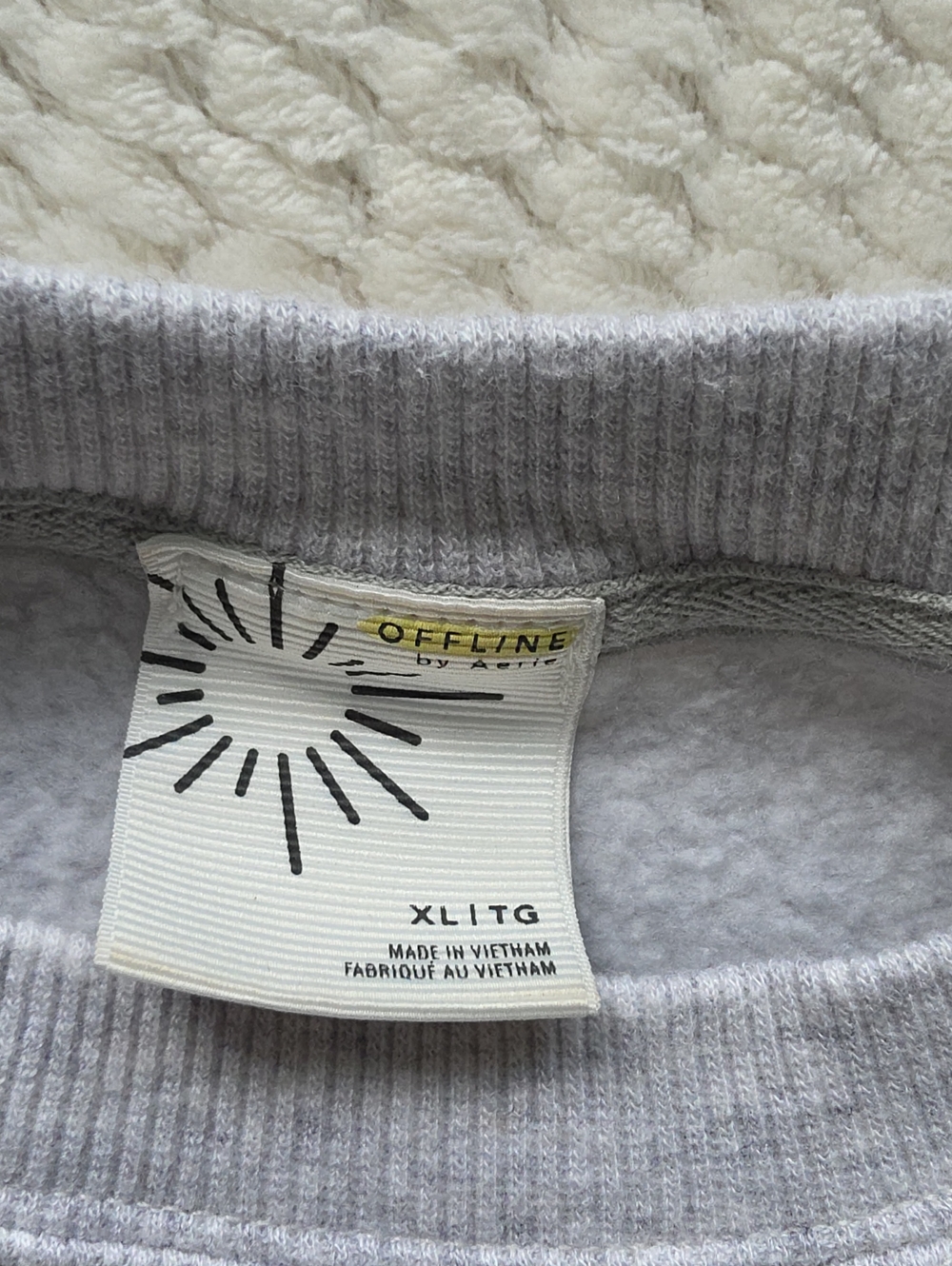 Offline Light Gray Cropped Crewneck Sweatshirt - Picture 5 of 7